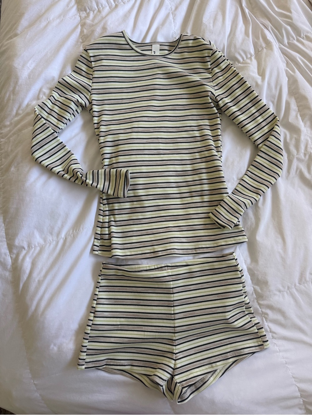Misguided Long Sleeve & Short Striped Set